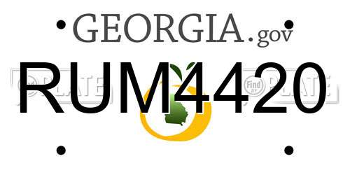 RUM4420 Georgia License Plate