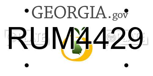 RUM4429 Georgia License Plate