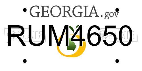 RUM4650 Georgia License Plate