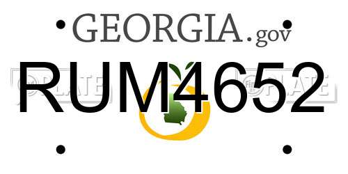 RUM4652 Georgia License Plate