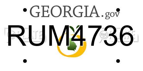 RUM4736 Georgia License Plate