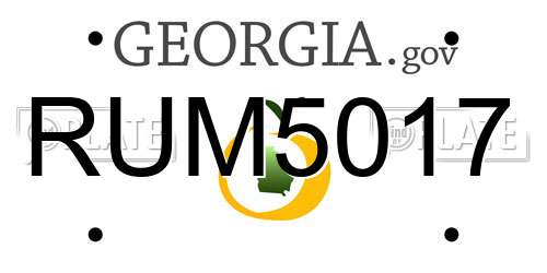 RUM5017 Georgia License Plate