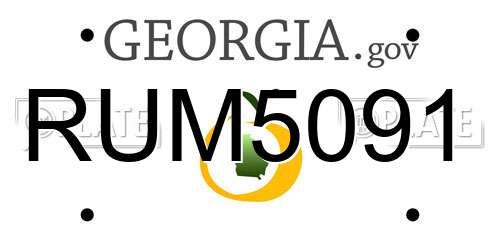 RUM5091 Georgia License Plate