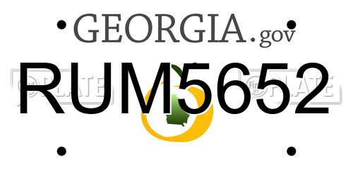 RUM5652 Georgia License Plate