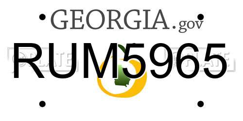 RUM5965 Georgia License Plate