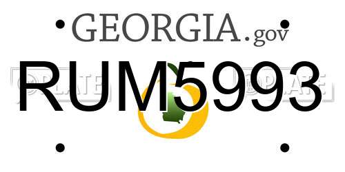 RUM5993 Georgia License Plate