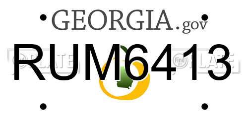 RUM6413 Georgia License Plate