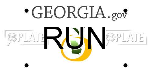 RUN Georgia License Plate