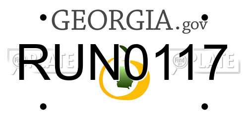 RUN0117 Georgia License Plate