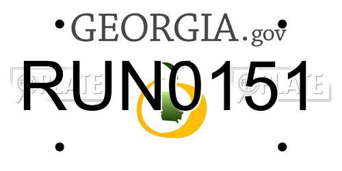 RUN0151 Georgia License Plate