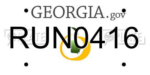 RUN0416 Georgia License Plate