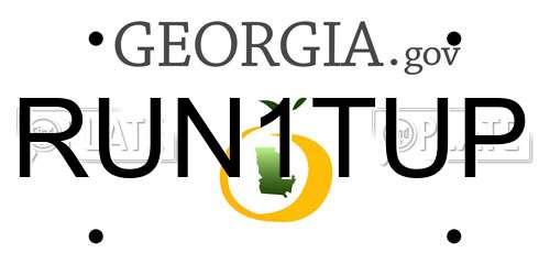 RUN1TUP Georgia License Plate
