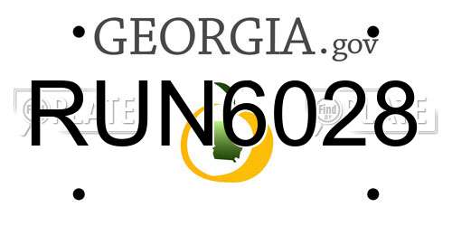 RUN6028 Georgia License Plate