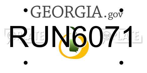RUN6071 Georgia License Plate