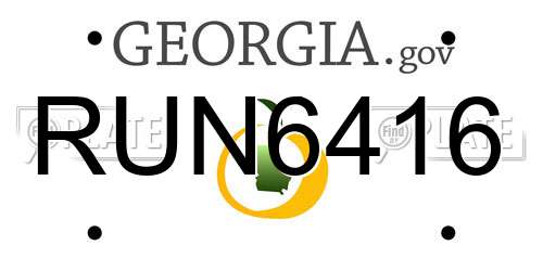 RUN6416 Georgia License Plate