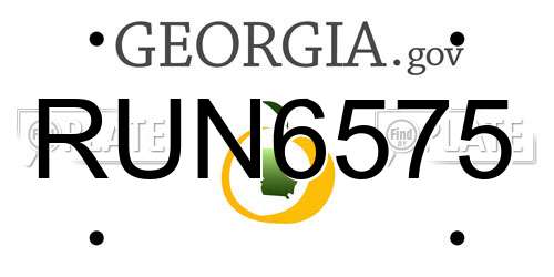 RUN6575 Georgia License Plate
