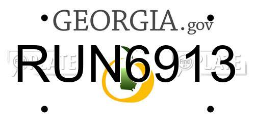RUN6913 Georgia License Plate