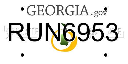 RUN6953 Georgia License Plate