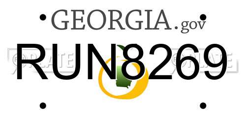RUN8269 Georgia License Plate