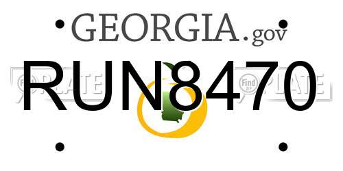 RUN8470 Georgia License Plate