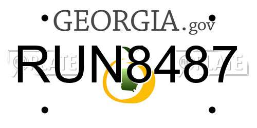 RUN8487 Georgia License Plate