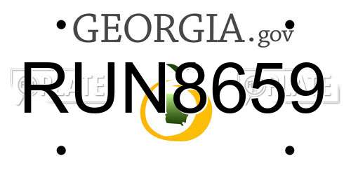 RUN8659 Georgia License Plate