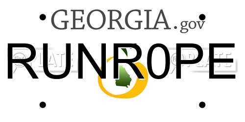 RUNR0PE Georgia License Plate