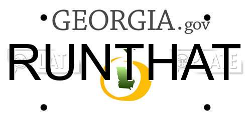RUNTHAT Georgia License Plate
