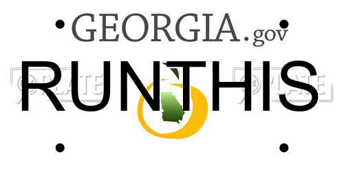 RUNTHIS Georgia License Plate