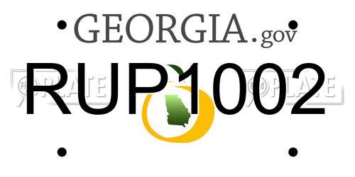 RUP1002 Georgia License Plate