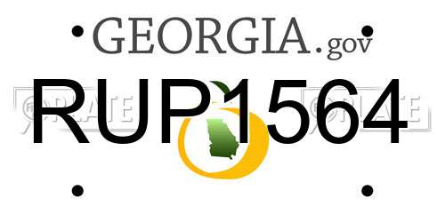 RUP1564 Georgia License Plate
