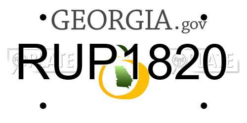 RUP1820 Georgia License Plate