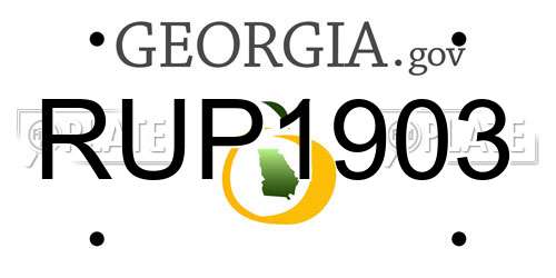 RUP1903 Georgia License Plate