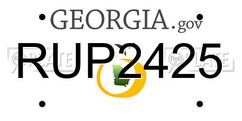 RUP2425 Georgia License Plate