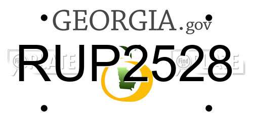 RUP2528 Georgia License Plate