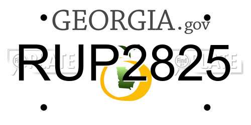 RUP2825 Georgia License Plate