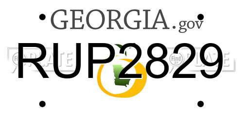 RUP2829 Georgia License Plate