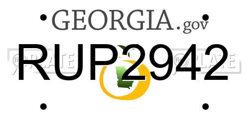 RUP2942 Georgia License Plate
