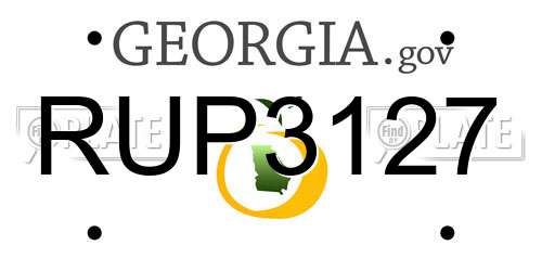 RUP3127 Georgia License Plate