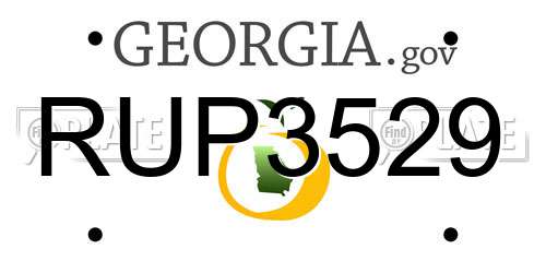 RUP3529 Georgia License Plate