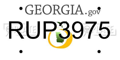 RUP3975 Georgia License Plate