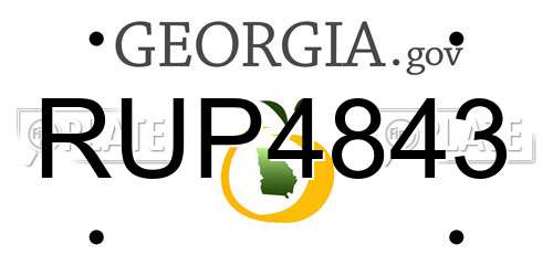 RUP4843 Georgia License Plate