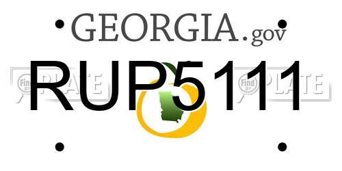 RUP5111 Georgia License Plate