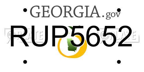 RUP5652 Georgia License Plate
