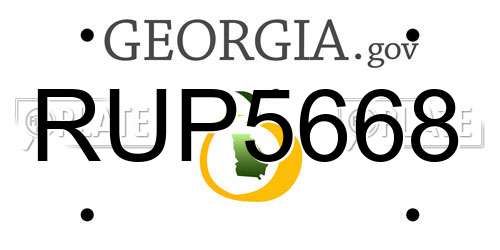 RUP5668 Georgia License Plate