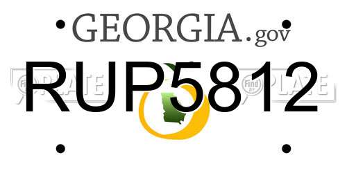 RUP5812 Georgia License Plate