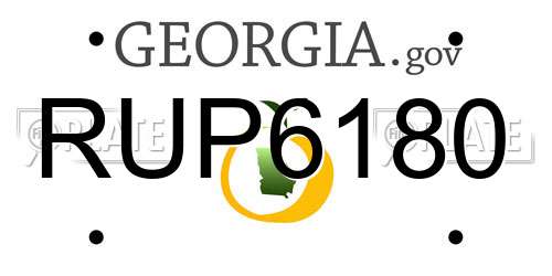 RUP6180 Georgia License Plate