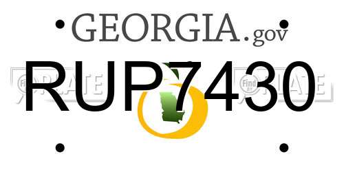 RUP7430 Georgia License Plate