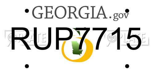 RUP7715 Georgia License Plate