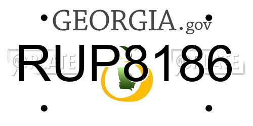 RUP8186 Georgia License Plate